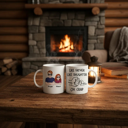 Like Father Like Daughter Fist Bump Handshake - Personalized Mug