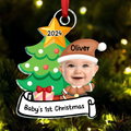 Custom Photo Baby First Christmas - Personalized Cutout Acrylic Ornament
