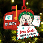 Dear Santa Define Naughty - Personalized Custom Shaped Wooden Ornament