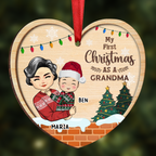 Mein erstes Weihnachten als Oma – Personalisierter Holz-Weihnachtsbaumschmuck