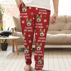 Pantalon de pyjama personnalisé - Photo personnalisée J'adore mes bébés à fourrure