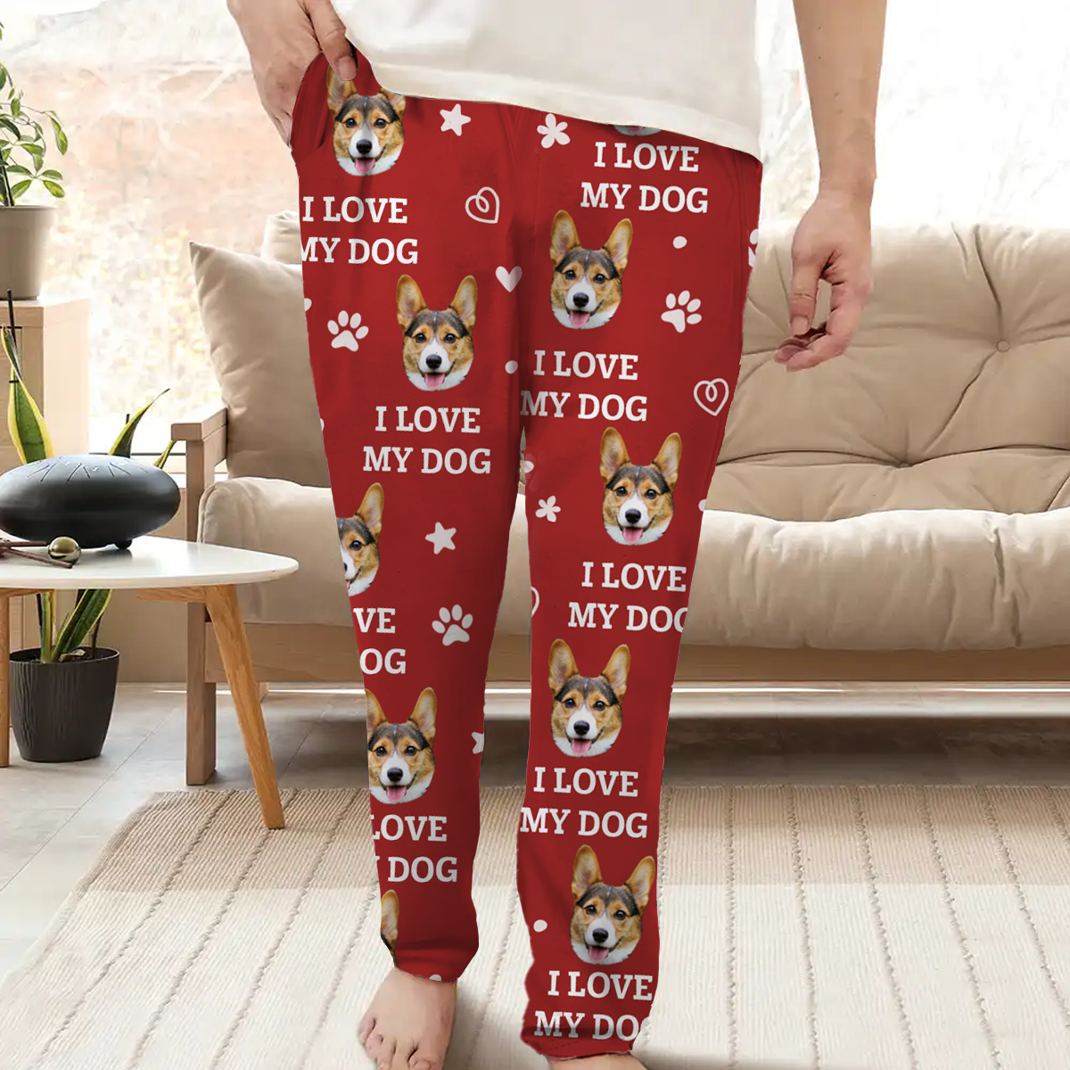 Pantalon de pyjama personnalisé - Photo personnalisée J'adore mes bébés à fourrure