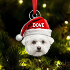 Ornement de Noël personnalisé avec photo d'animal de compagnie - Visage amusant