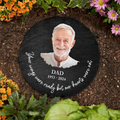 Individueller Foto-Gedenkstein „Your Wings Were Ready“ – Personalisierter runder Gedenkstein für den Garten