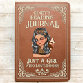 A Girl Who Loves Books Reading Journal - Personalized Leather Journal