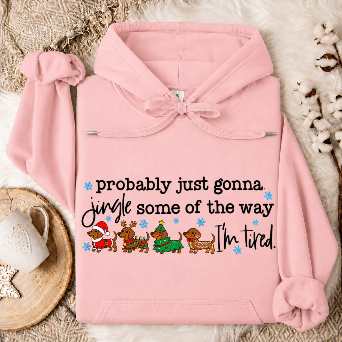Probably Just Gonna Jingle Some Of The Way Dachshund Christmas Oversized Hoodie