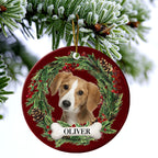 Individuelles Foto von niedlichem Haustiergesicht - Weihnachtsgeschenk für Tierliebhaber, Tiergedenken - Personalisierter runder Keramikschmuck
