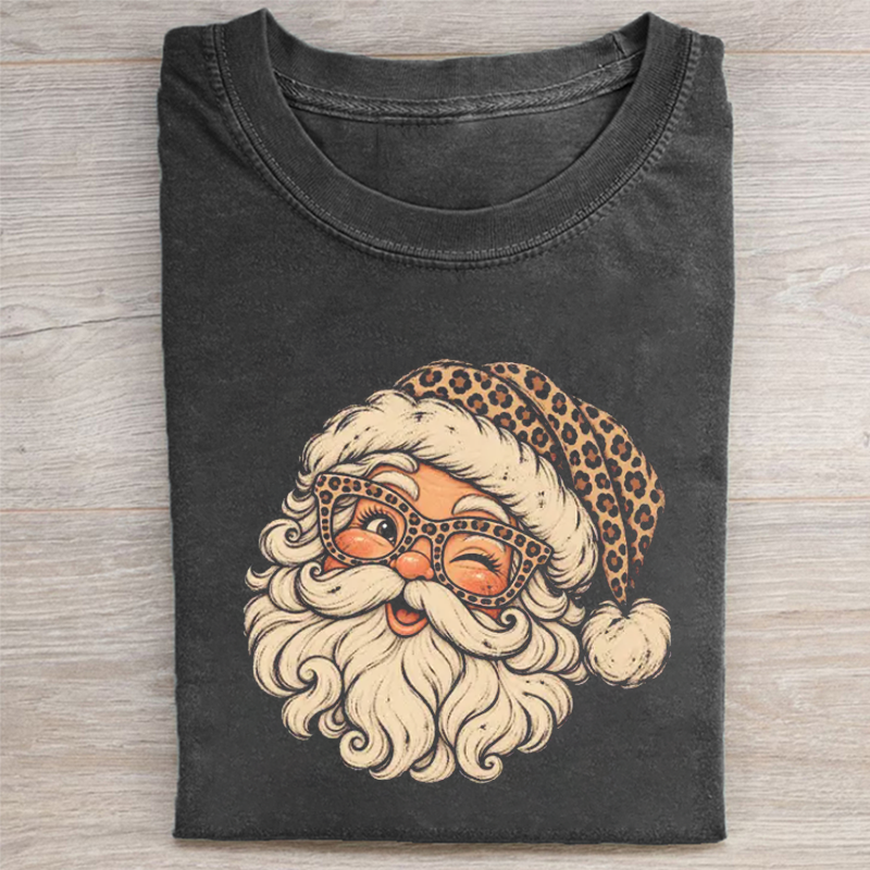 Vintage Leopard Santa Shirt