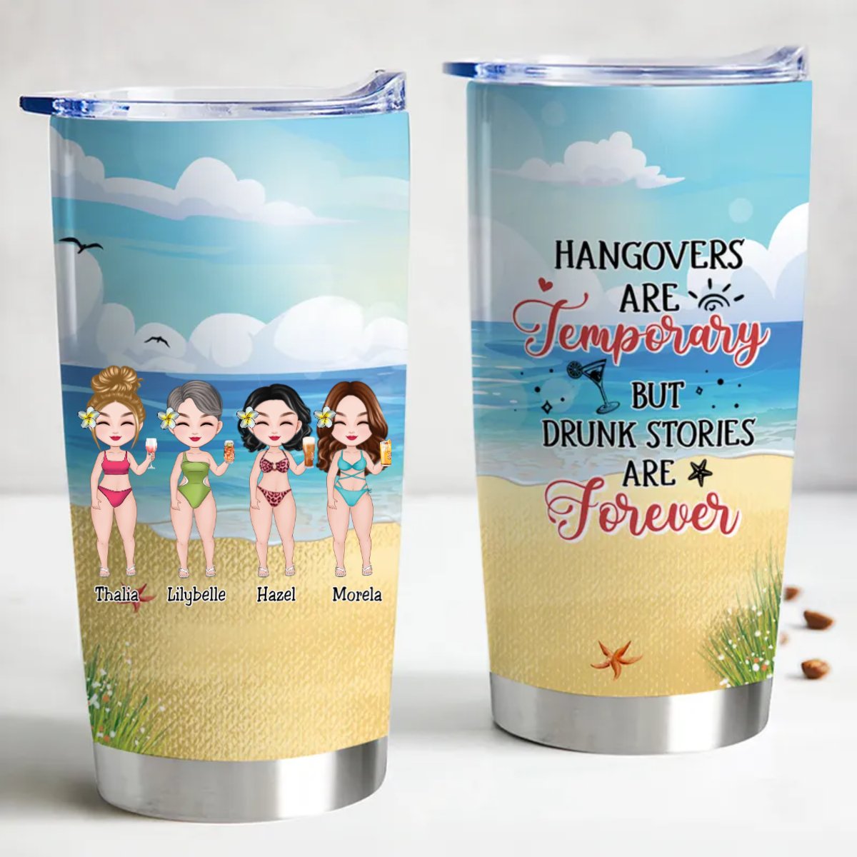 20oz Memories Last Longer Than Hangovers - Custom Insulated Tumbler