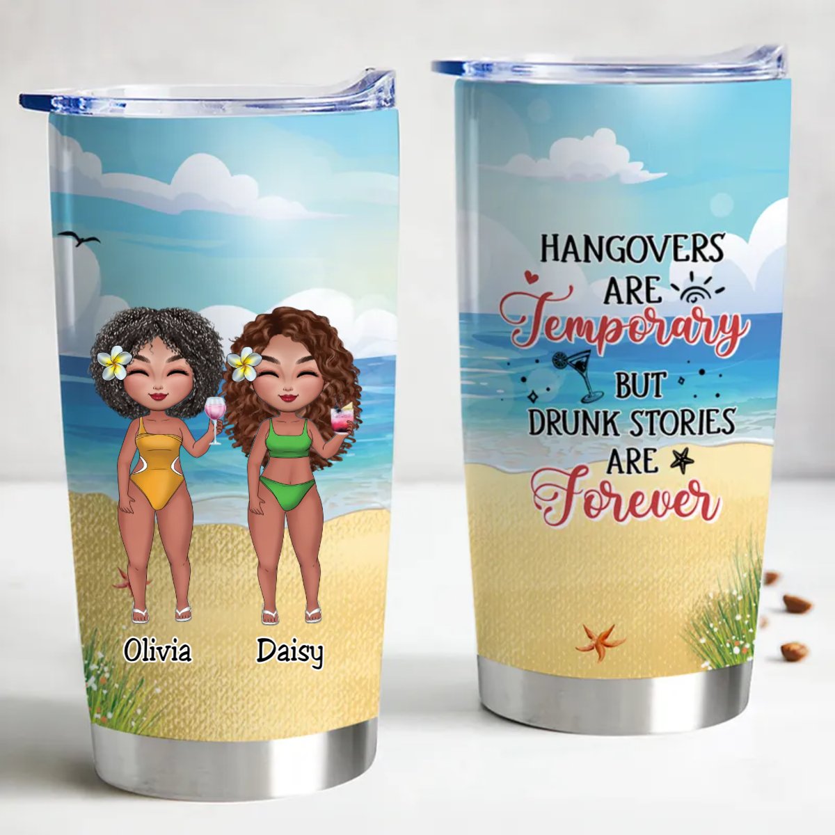 20oz Memories Last Longer Than Hangovers - Custom Insulated Tumbler