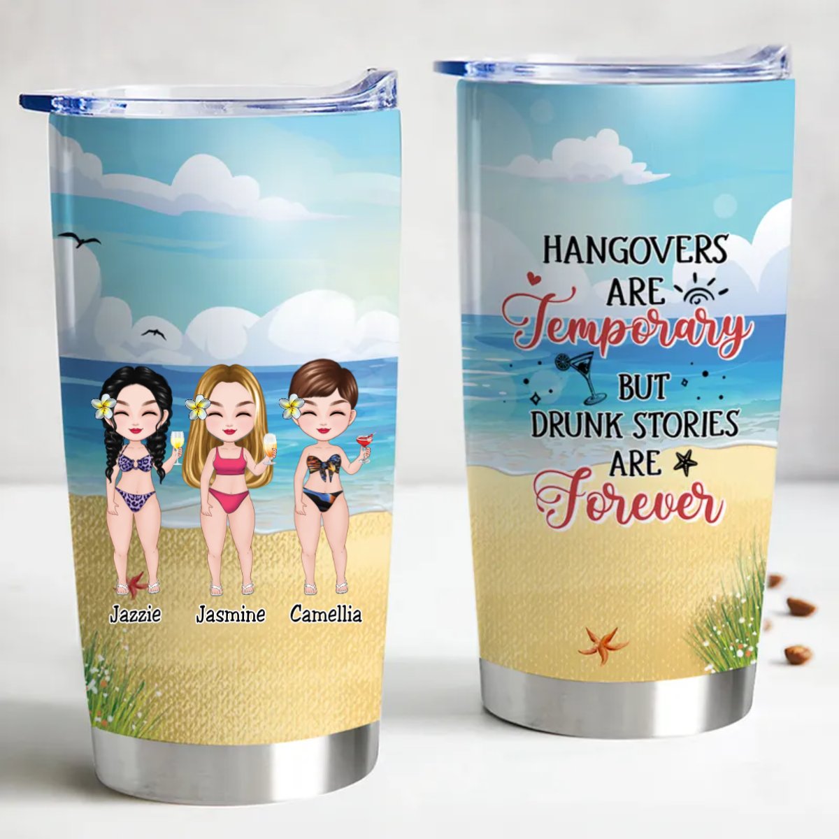 20oz Memories Last Longer Than Hangovers - Custom Insulated Tumbler