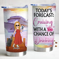 20oz Travel Lovers - Today's Forecast: Cruising With A Chance Of Drinking - Personalized Tumbler (TB)