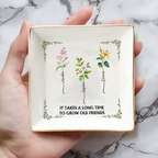 Geburtsblume „Grow An Old Friend“ – Personalisierte Schmuckschale