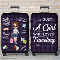 Live With No Excuses Travel With No Regrets - Travel Personalized Custom Luggage Cover - Holiday Vacation Gift, Gift For Adventure Travel Lovers