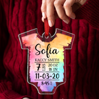 Décoration de Noël personnalisée en acrylique pour bébé ou tout-petit - Nom et informations personnalisables