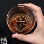 Couple Congrats On Being My Husband You Lucky Man - Personalized Engraved Whiskey Glass