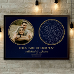 Capturing The Moment Couple Custom Golden Star Map Personalized Poster, Heartfelt Anniversary Gift For Couple, For Her, For Him