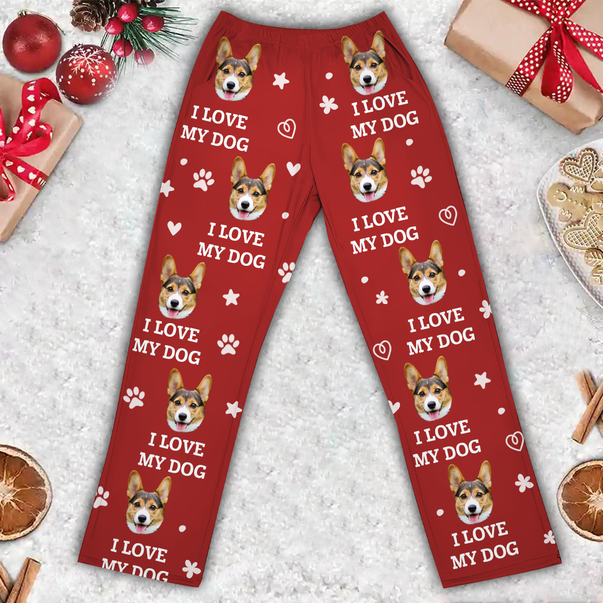 Pantalon de pyjama personnalisé - Photo personnalisée J'adore mes bébés à fourrure