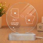 Custom Two Map Night Light for Couples, Gift for Her/Him, Long Distance Relationship Gift, Going Away Gift, Couple Gift, Christmas Gift