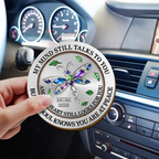 Memorial My Mind Still Talks To You - Personalized Custom Shaped Car Visor Clip