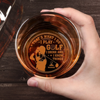 Je joue au golf, je bois et je sais des choses - Verre à whisky gravé personnalisé