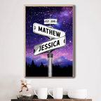 Couple Constellation Custom Star Map Street Sign Personalized Poster, Perfect Home Decor, Engagement Gift Wedding Gift Anniversary Gift For Couple