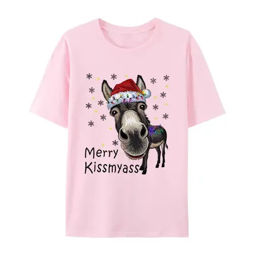 Funny Donkey Merry Kissmyass Christmas Shirt