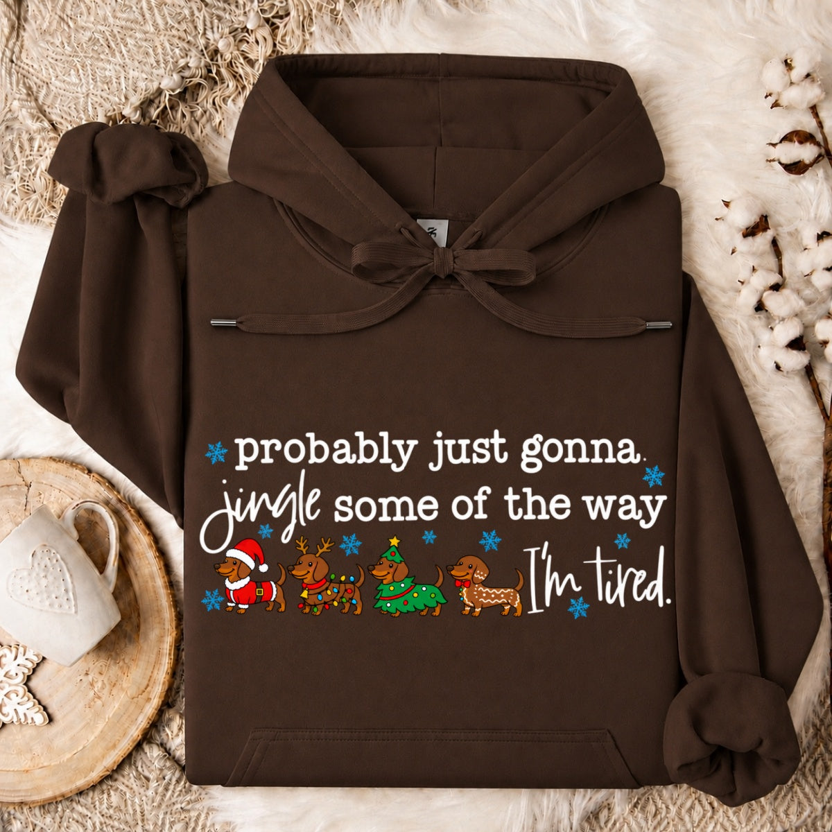 Probably Just Gonna Jingle Some Of The Way Dachshund Christmas Oversized Hoodie