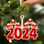 Ornements en bois personnalisés - Bonnets de Noël du Père Noël