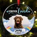 Individuelles Foto-Andenken für Haustiere „Forever Loved“ – Personalisiertes rundes Acryl-Ornament