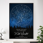 The Stars on the Night You Were Born Custom Star Map, Heartfelt Gift for Husband, Wife, Daughter, Son, Granddaughter, Grandson, Birthday Gift
