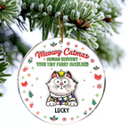 Joyeux Miaou-ël Humain Serviteur - Ornement imprimé avec effet gonflé 3D, ornement circulaire en acrylique personnalisé