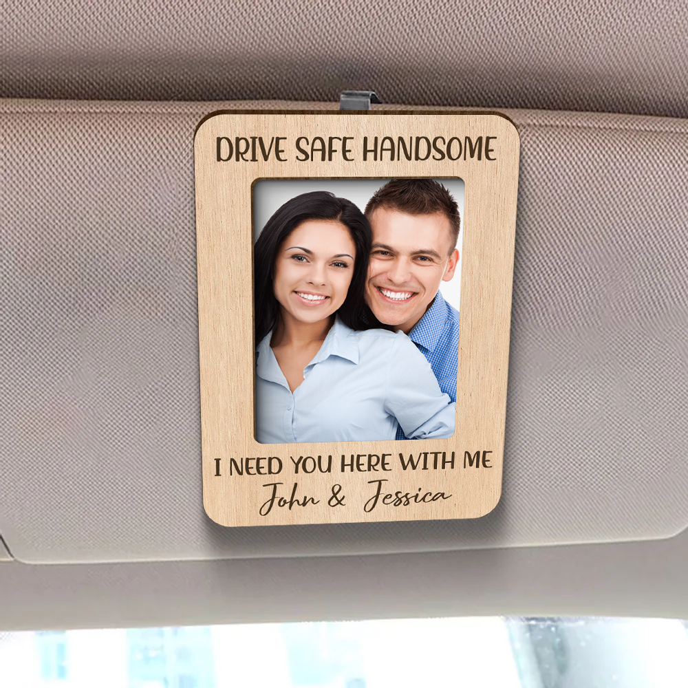Personalized Couple Photo Car Visor Clip, Valentine's Day Gift for Him