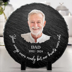 Individueller Foto-Gedenkstein „Your Wings Were Ready“ – Personalisierter runder Gedenkstein für den Garten