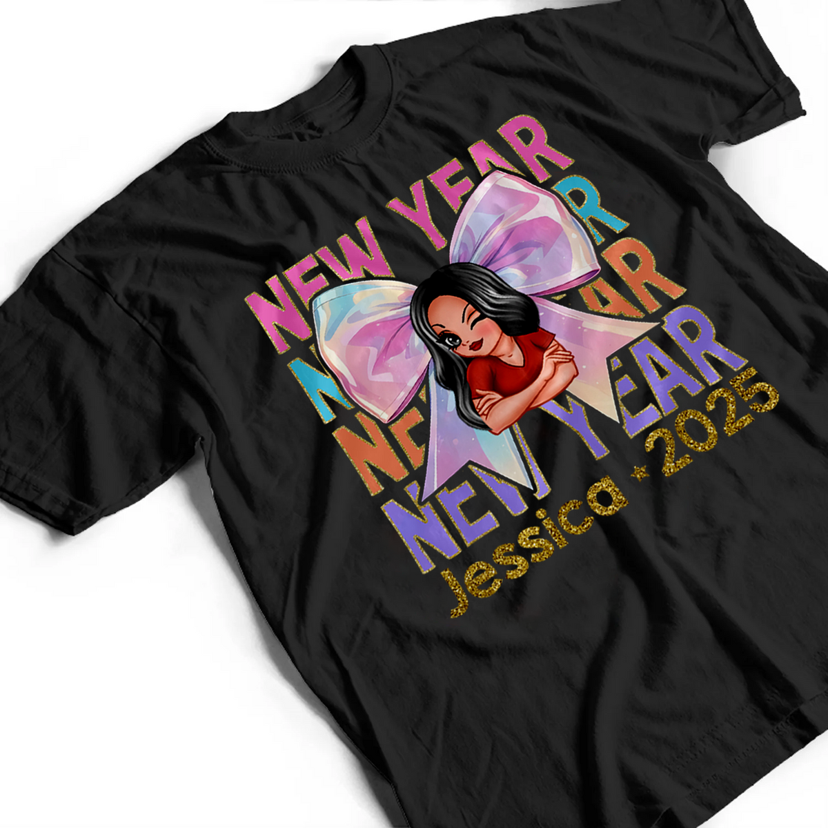 New year Coquette 2025, Happy New Year 2025 Retro Personalized Shirt, 12 New Chapters