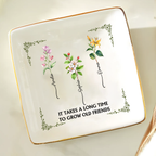 Geburtsblume „Grow An Old Friend“ – Personalisierte Schmuckschale