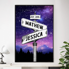 Couple Constellation Custom Star Map Street Sign Personalized Poster, Perfect Home Decor, Engagement Gift Wedding Gift Anniversary Gift For Couple