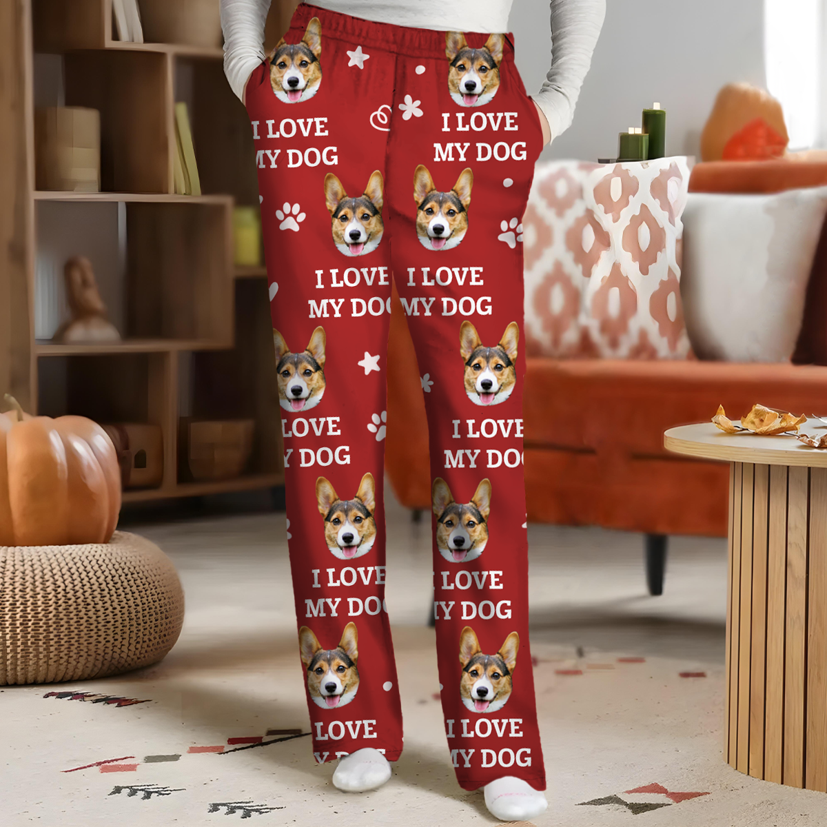 Pantalon de pyjama personnalisé - Photo personnalisée J'adore mes bébés à fourrure