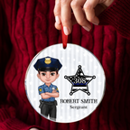 Police Christmas Personalized Acrylic Ornament, Office Decor, Appreciation Gift, Christmas Gift For Law Enforcement