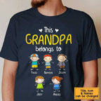 Sweat à capuche, t-shirt et sweat personnalisés « Ce grand-père appartient à » et cadeau pour enfant gribouillis
