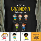 Sweat à capuche, t-shirt et sweat personnalisés « Ce grand-père appartient à » et cadeau pour enfant gribouillis