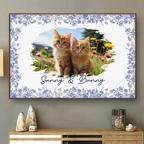 Liebes-Katzen-Linienkunst-Foto - Personalisiertes individuelles Poster