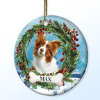 Individuelles Foto von niedlichem Haustiergesicht - Weihnachtsgeschenk für Tierliebhaber, Tiergedenken - Personalisierter runder Keramikschmuck
