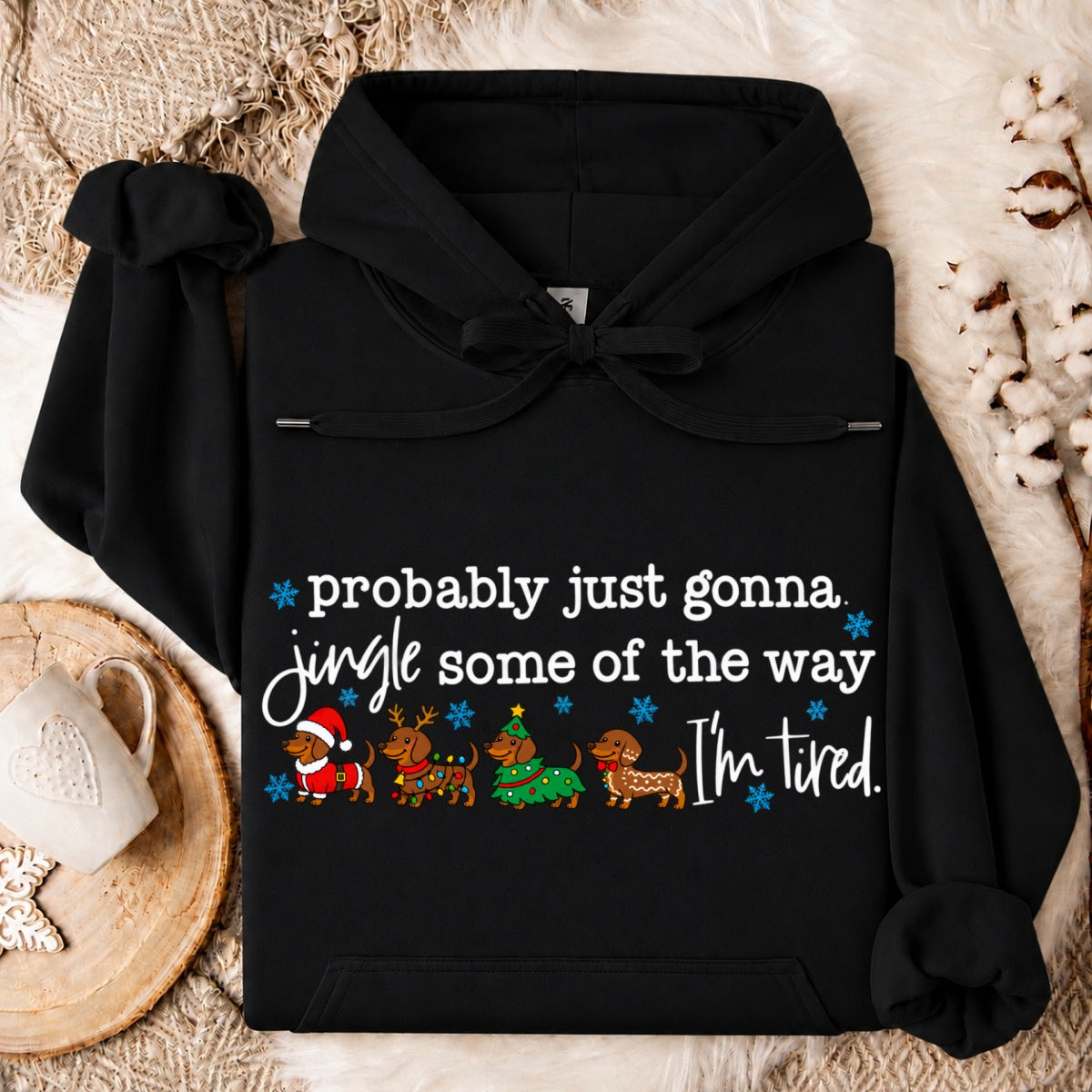 Probably Just Gonna Jingle Some Of The Way Dachshund Christmas Oversized Hoodie