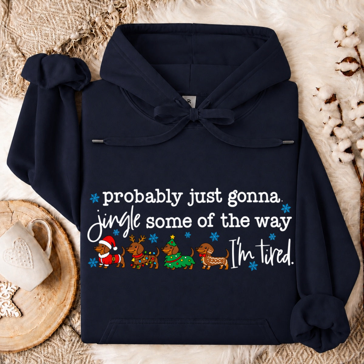 Probably Just Gonna Jingle Some Of The Way Dachshund Christmas Oversized Hoodie