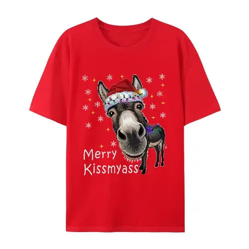 Funny Donkey Merry Kissmyass Christmas Shirt