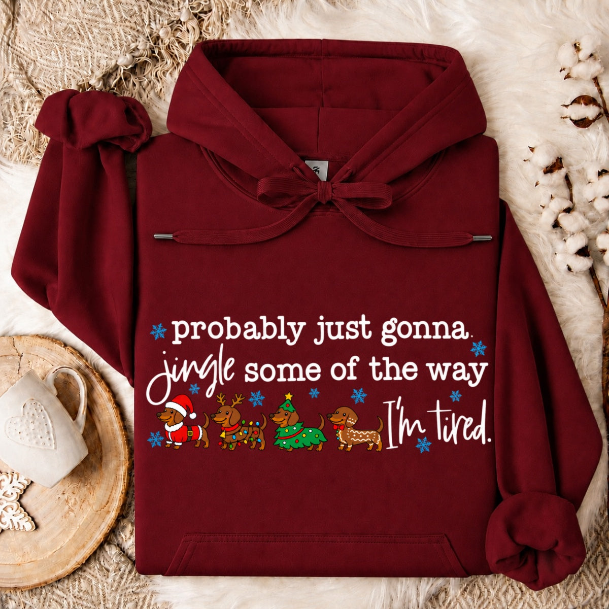 Probably Just Gonna Jingle Some Of The Way Dachshund Christmas Oversized Hoodie