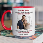 Benutzerdefinierte Fototasse „Mein Sohn ist mein ganzer Stolz“ – Personalisierte Familien-Tasse – Vatertag, Geschenk für den Sohn