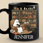 Je n'ai pas peur des fantômes - Mug noir personnalisé pour la famille - Cadeau d'Halloween pour les membres de la famille