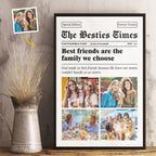 Poster vertical personnalisé « The Besties Times » – Cadeau pour meilleures amies, BFF, sœurs